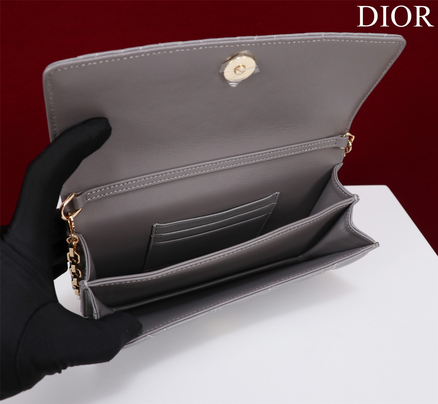 My Dior Mini Bag Gray Cannage Lambskin